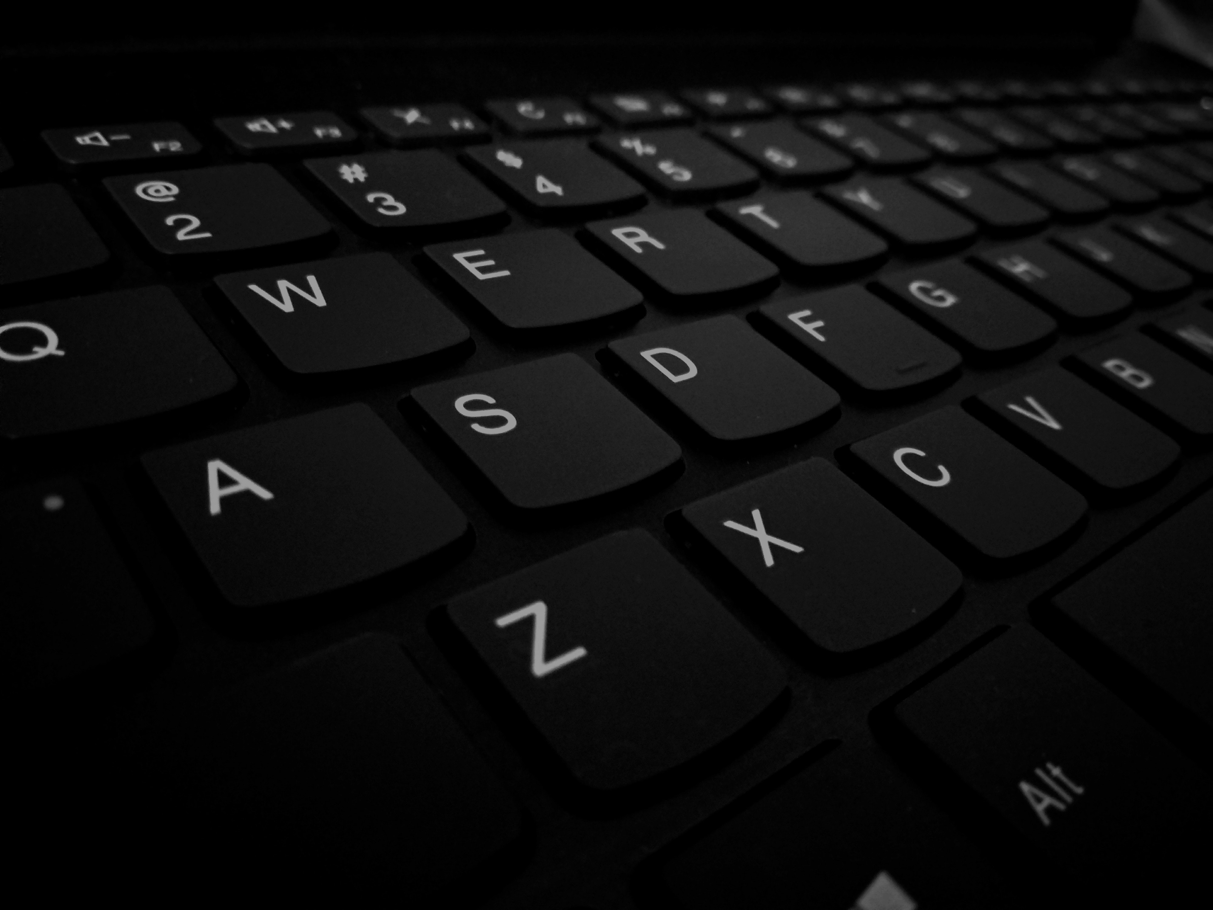 black computer keyboard closeup numeric alphanumeric perm augmentation