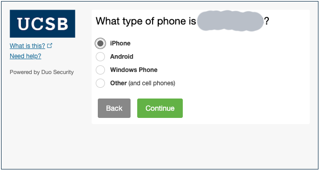 phone type selection